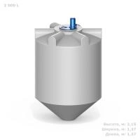 Емкость K 2000 литров с пропеллерной мешалкой без обрешетки