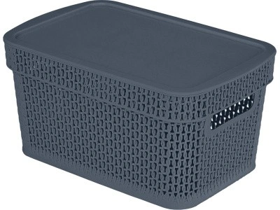 Корзина 281х185х139 5л. с крышкой, стенки перф, дно сплошное, код: 36141