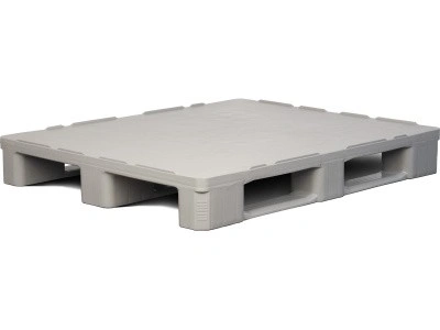 Паллет 1200х1000х160 мм (cплошной на3-х полозьях) гигиенический, арт. IR 1210-3R-G серый, код: 10122