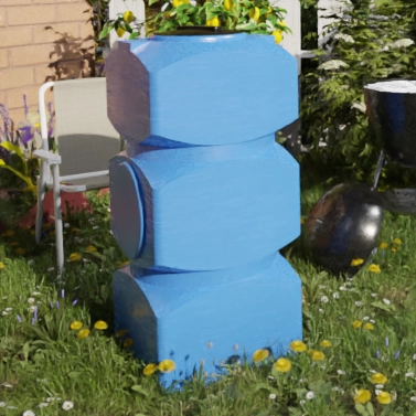 Емкость К 500 л. вертикальная голубая с отводом 