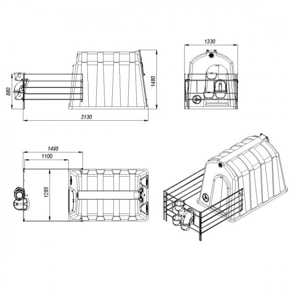 Вольер домика для телят оцинкованный