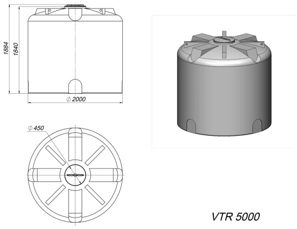 Емкость VTR 5000 КАС зеленая