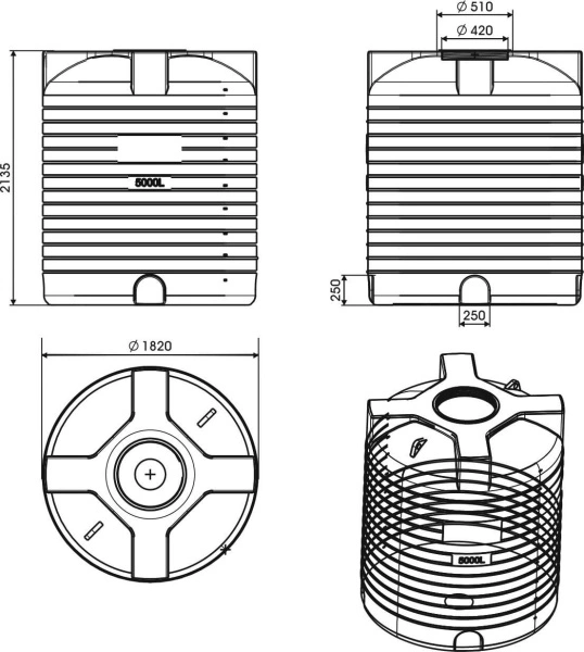 Емкость вертикальная усиленная 5000л
