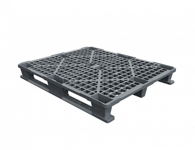 Легкий перфорированный пластиковый поддон 1200х1000 на двух полозьях