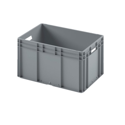 Евроконтейнер ЕС-6432.1 со сплошным дном и открытыми ручками, 600х400х320 мм 